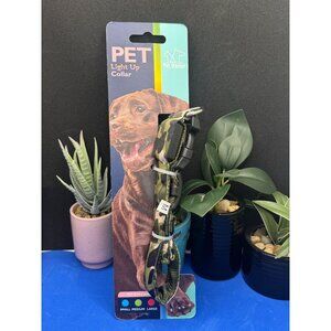 Pet Genius Light-Up Dog Collar Camo Adjustable Medium Durable & Stylish
